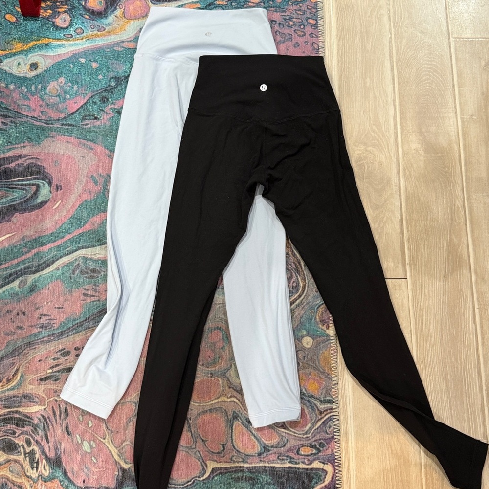 lululemon athletica Black and Light Gray Leggings